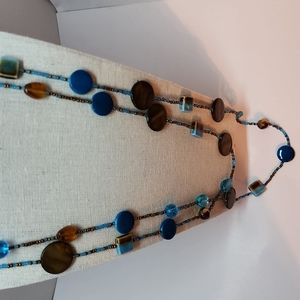 Avenue Aqua Blue Brown Necklace